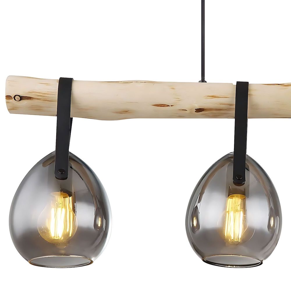 Závesná drevená lampa so 4 dymovými svietidlami – Obrázok 5