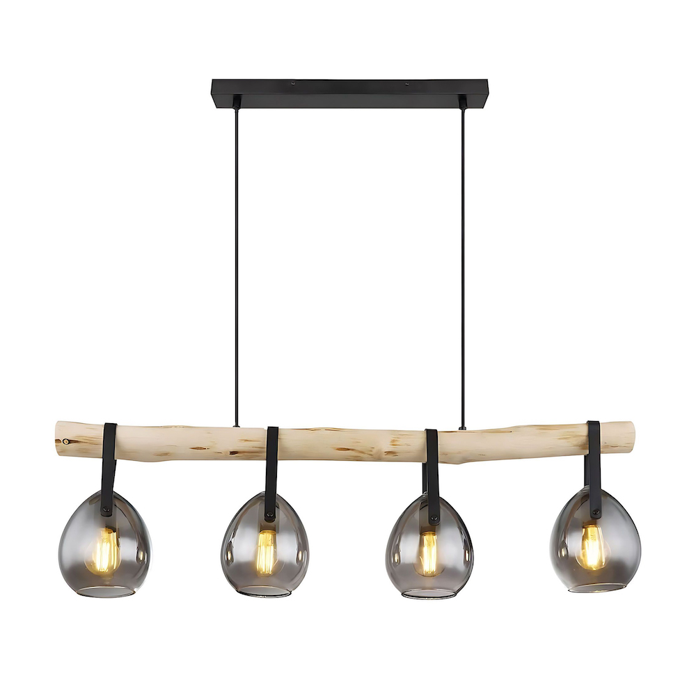 Závesná drevená lampa so 4 dymovými svietidlami – Obrázok 4