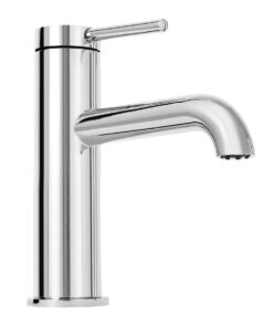 Umývadlová malá elegantná batéria v chrómovej farbe