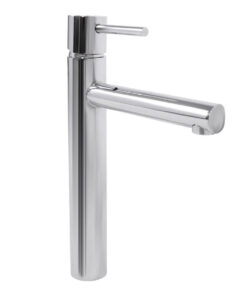 Vysoká umývadlová vodovodná batéria v chrómovej farbe