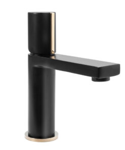 Nízka umývadlová batéria v elegantnom štýle, čierno zlatá