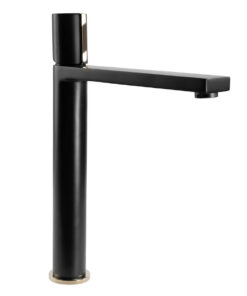 Vysoká umývadlová batéria v elegantnom štýle, čierno zlatá