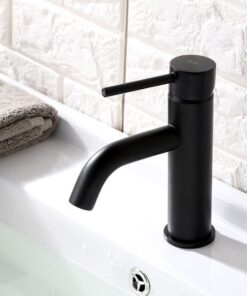 Alternative view of Nízka umývadlová batéria s ohnutým výtokom v čiernej farbe