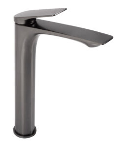 Moderná vysoká umývadlová batéria v titánovej farbe