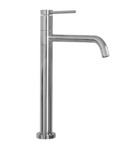 Umývadlová batéria vybavená výtokom otočným o 360° v chrómovej farbe