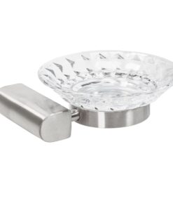 Stojan na mydlo s miskou v brúsenej niklovej farbe