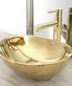 Alternative view of Vysoká umývadlová vodovodná batéria v zlatej farbe