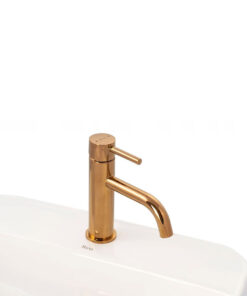 Alternative view of Nízka umývadlová batéria s ohnutým výtokom v ružovo zlatej farbe