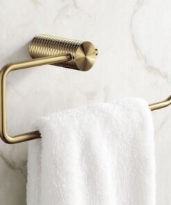 Alternative view of Dizajnový vešiak na toaletný papier v brúsenej zlatej farbe