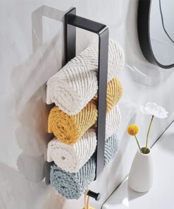 Alternative view of Elegantný vešiak na uteráky alebo oblečenie v čiernej farbe