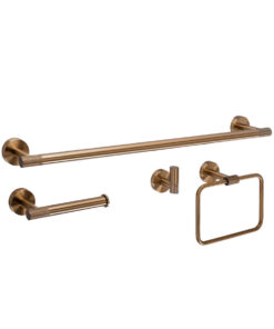 Luxusný set doplnkov do kúpeľne, 4 kusy v brúsenej medenej farbe