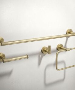 Alternative view of Luxusný set doplnkov do kúpeľne, 4 kusy v brúsenej zlatej farbe