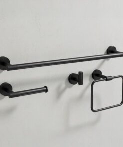 Alternative view of Luxusný set doplnkov do kúpeľne, 4 kusy v matnej čiernej farbe