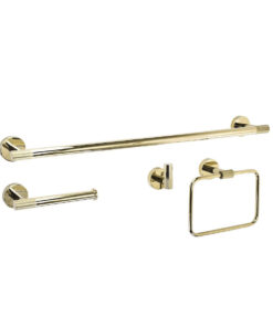 Luxusný set doplnkov do kúpeľne, 4 kusy v zlatej farbe