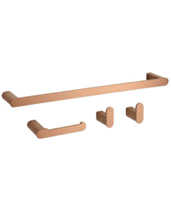 Set doplnkov do kúpeľne, 4 kusy v brúsenej medenej farbe