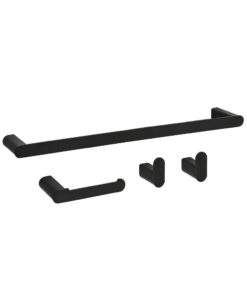 Set doplnkov do kúpeľne, 4 kusy v matnej čiernej farbe