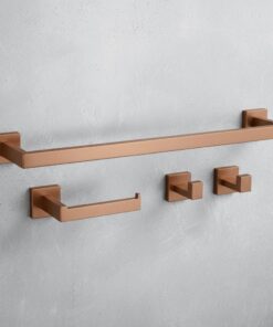 Alternative view of Hranatý set doplnkov do kúpeľne, 4 kusy v brúsenej medenej farbe