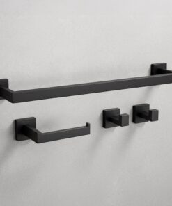 Alternative view of Hranatý set doplnkov do kúpeľne, 4 kusy v matnej čiernej farbe