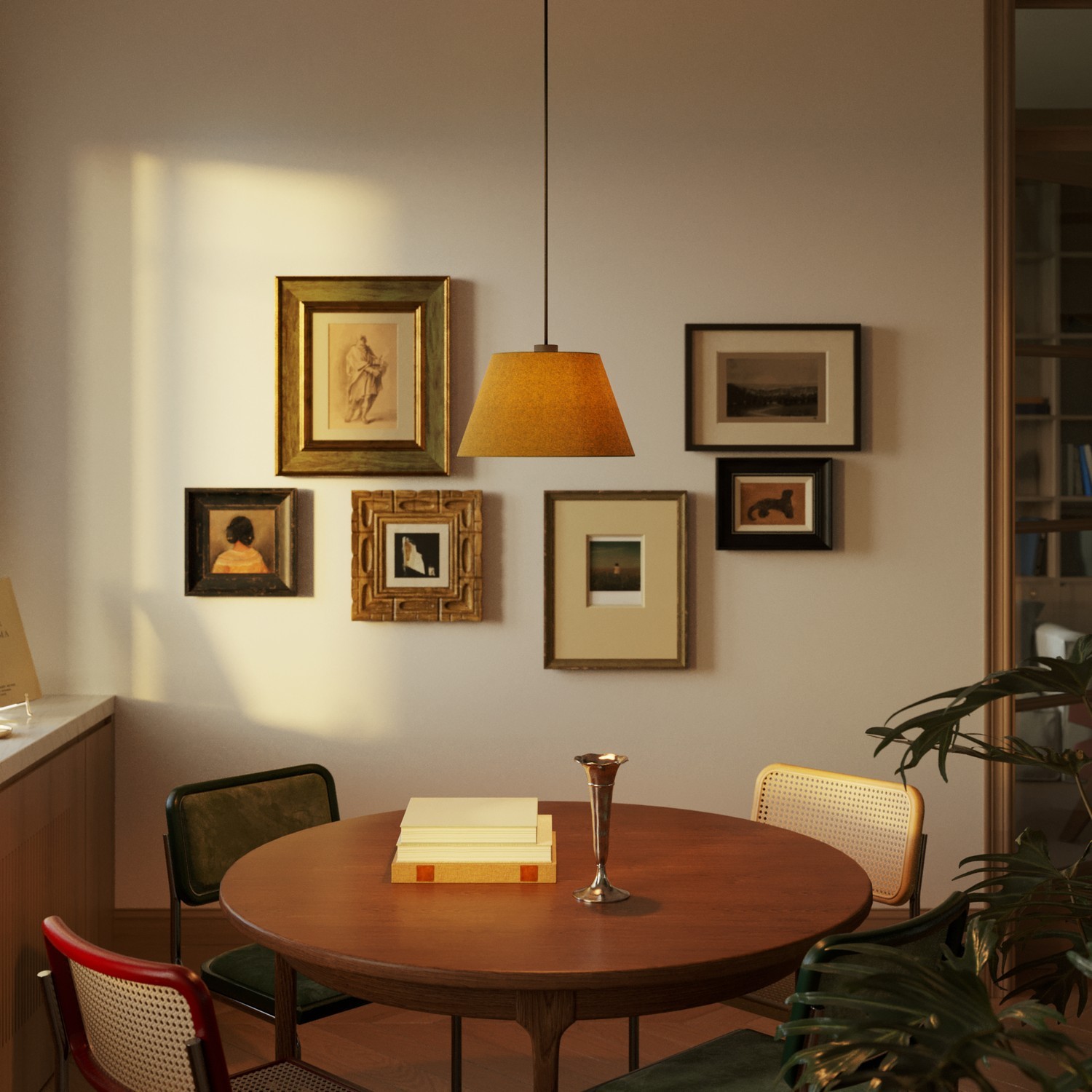 Tienidlo pre závesnú lampu Impero M, Mustard wool – Obrázok 3