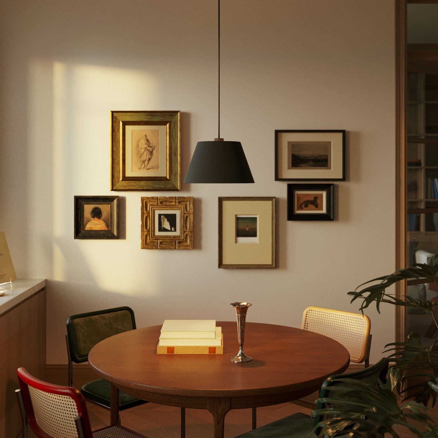 Tienidlo pre závesnú lampu Impero M, Black cinette - gold – Obrázok 3