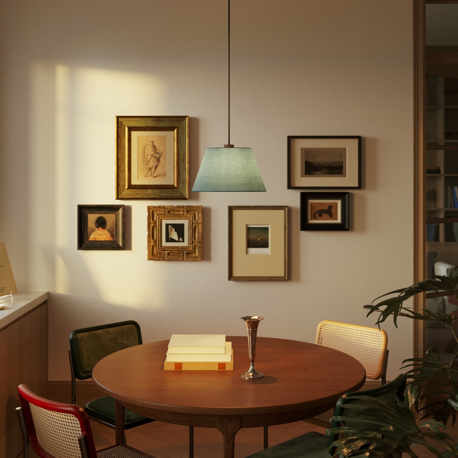 Tienidlo pre závesnú lampu Impero M, Green doubt canvas – Obrázok 3