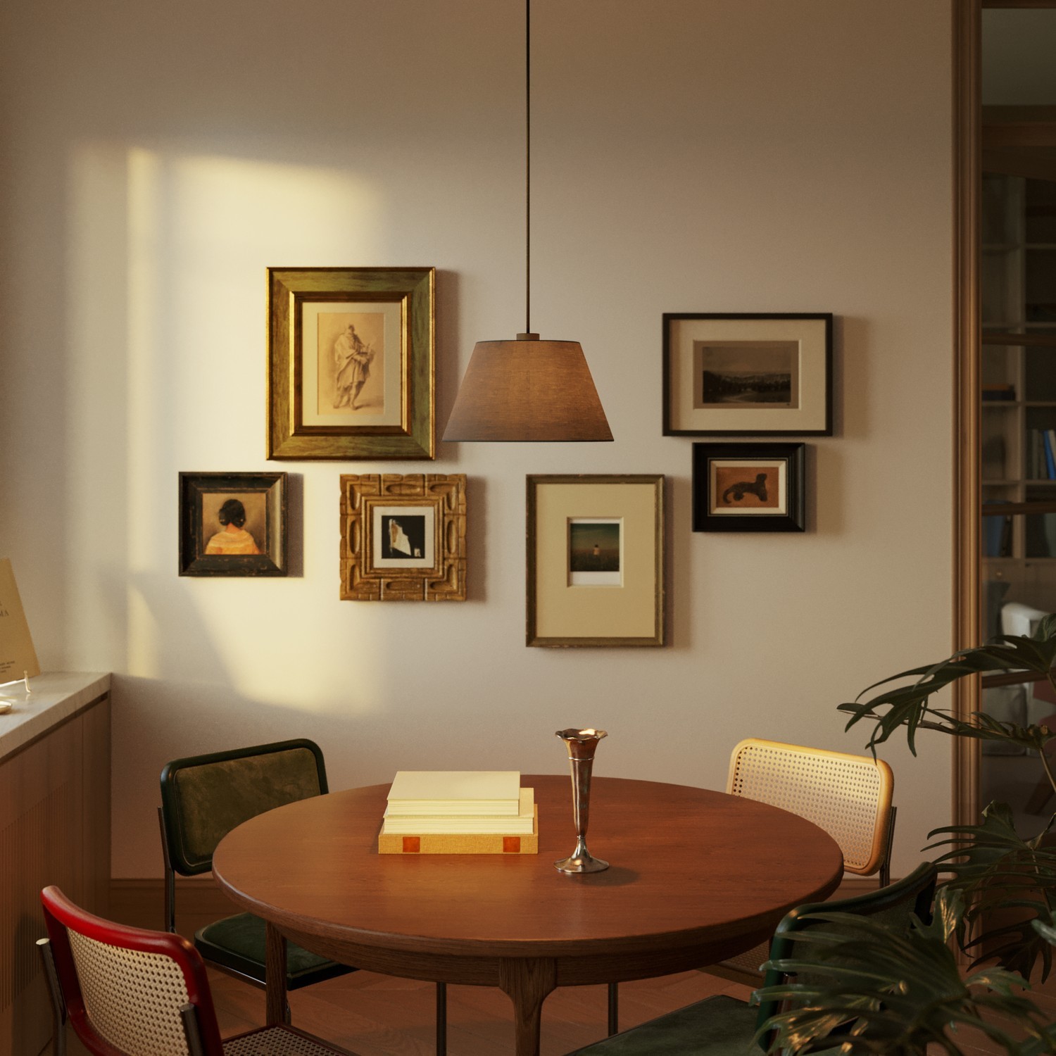 Tienidlo pre závesnú lampu Impero M, Dark grey canvas – Obrázok 3