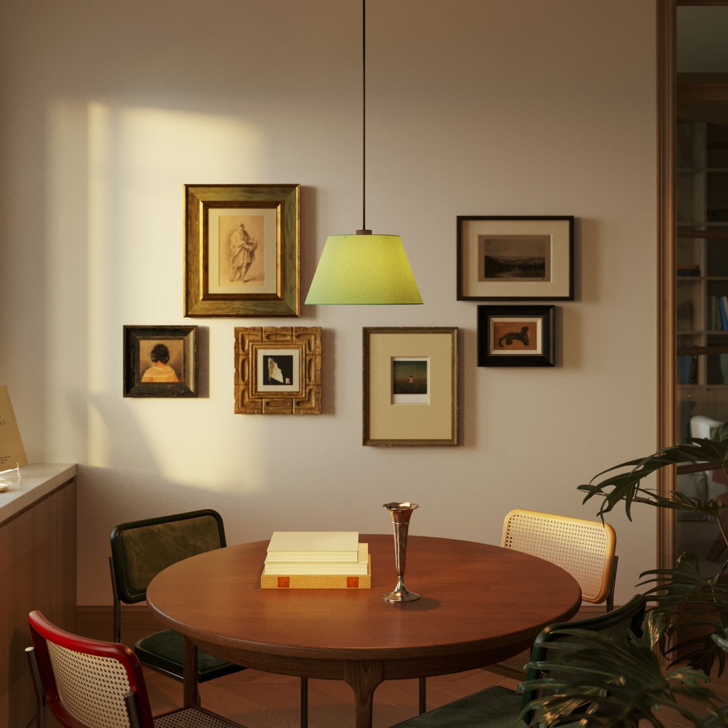 Tienidlo pre závesnú lampu Impero M, Pistachio green Cinette – Obrázok 3