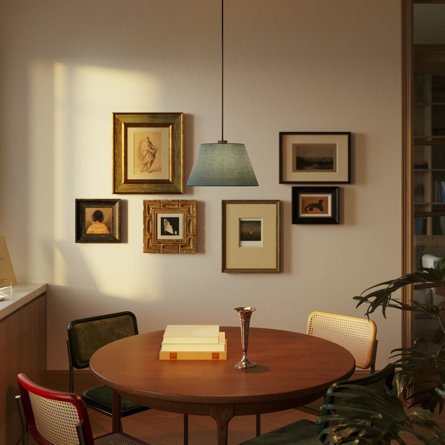 Tienidlo pre závesnú lampu Impero M, Harsh blue canvas – Obrázok 3