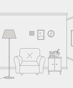 Tienidlo pre podlahovú lampu alebo nástenné svietidlo - Impero M, Light grey wool – Obrázok 4