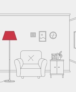 Tienidlo pre podlahovú lampu alebo nástenné svietidlo - Impero M, Red canvas – Obrázok 4