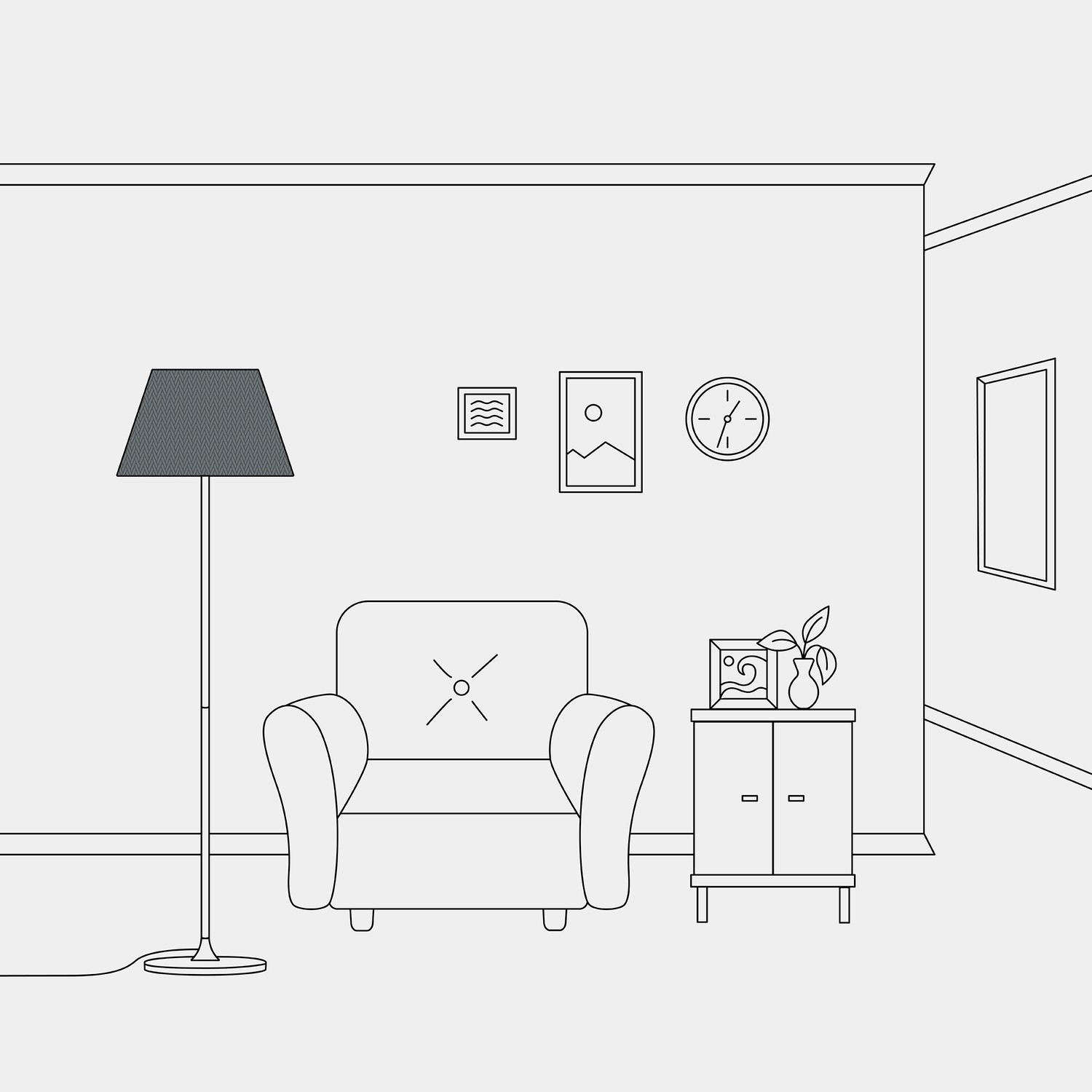 Tienidlo pre podlahovú lampu alebo nástenné svietidlo - Impero M, Dark grey canvas – Obrázok 4