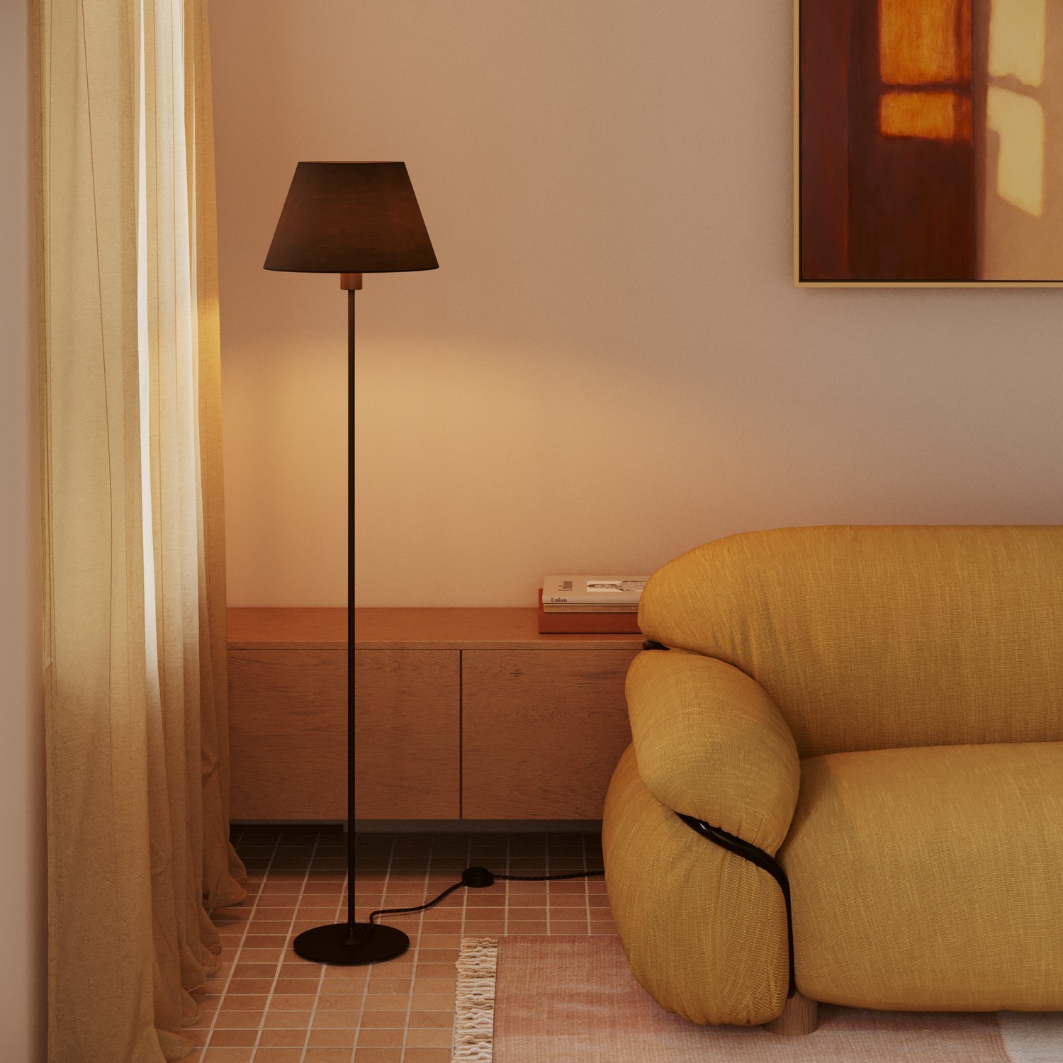 Tienidlo pre podlahovú lampu alebo nástenné svietidlo - Impero M, Canvas Anthracite – Obrázok 3