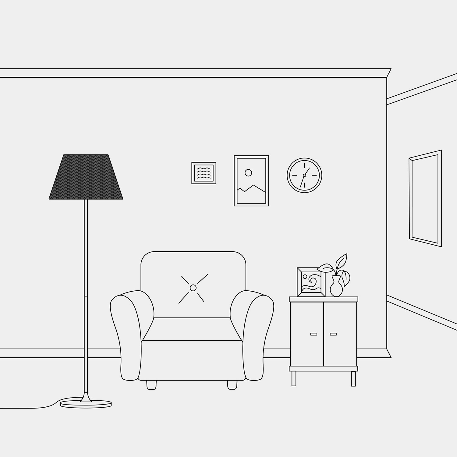 Tienidlo pre podlahovú lampu alebo nástenné svietidlo - Impero M, Canvas Anthracite – Obrázok 4