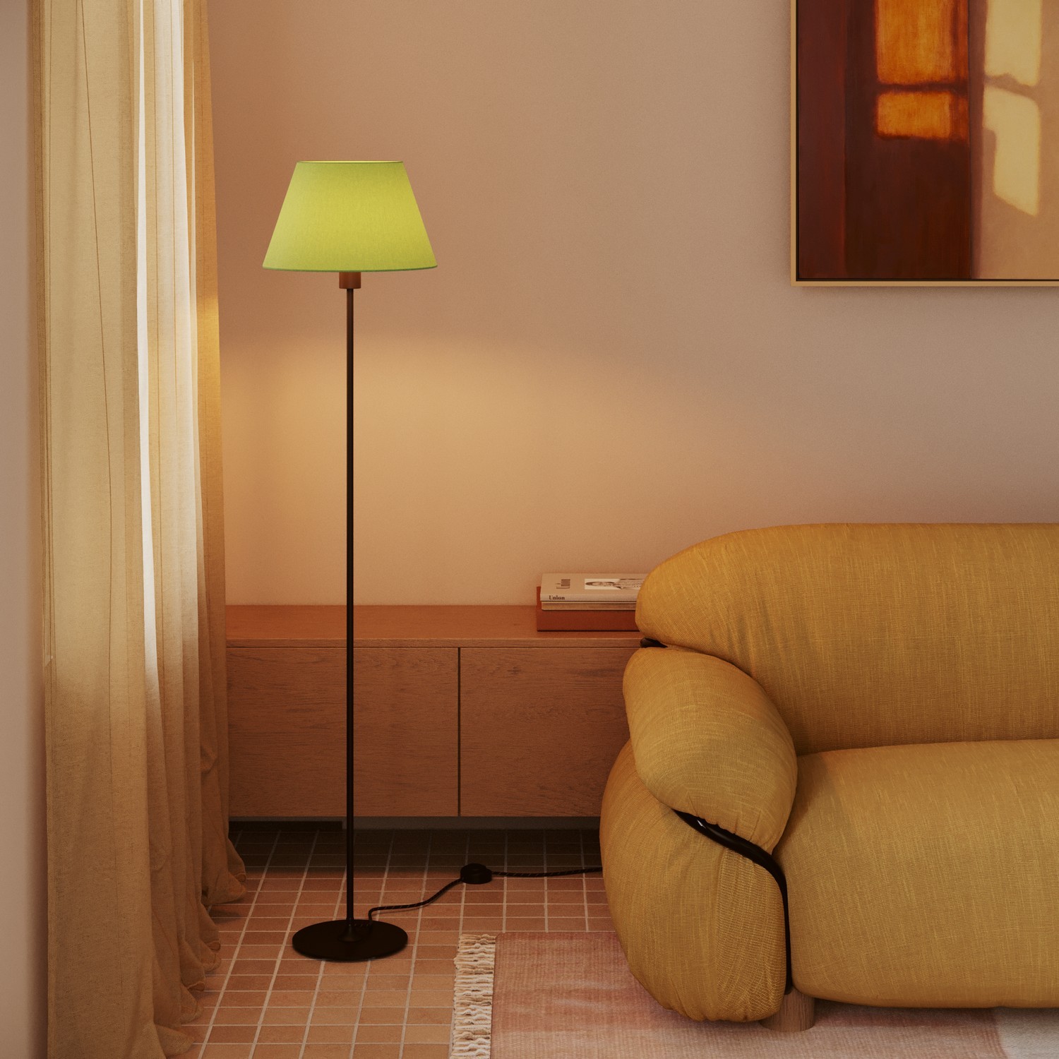 Tienidlo pre podlahovú lampu alebo nástenné svietidlo - Impero M, Pistachio green Cinette – Obrázok 3